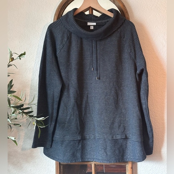 J. Jill Sweaters - J. Jill XL Striped Cowl Neck Long Sleeve Pullover Sweater